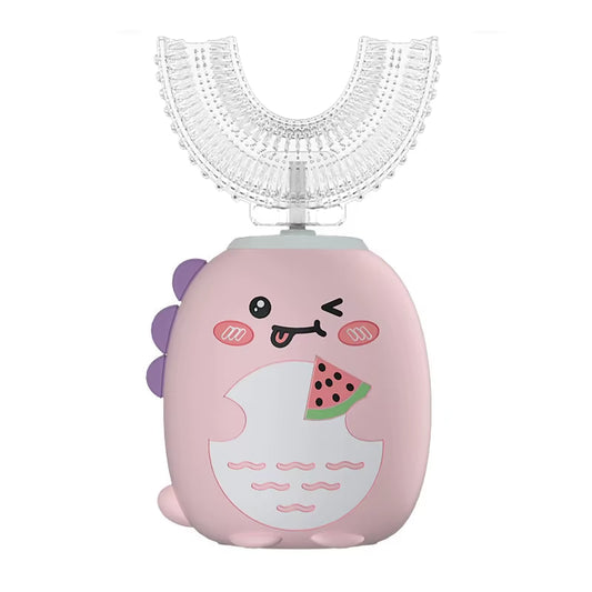 Children'S Electric Toothbrush 360° Sonic Electric Toothbrush Rechargeable Smart Toothbrush Blue Light IPX7 Toothbrush U-Shaped